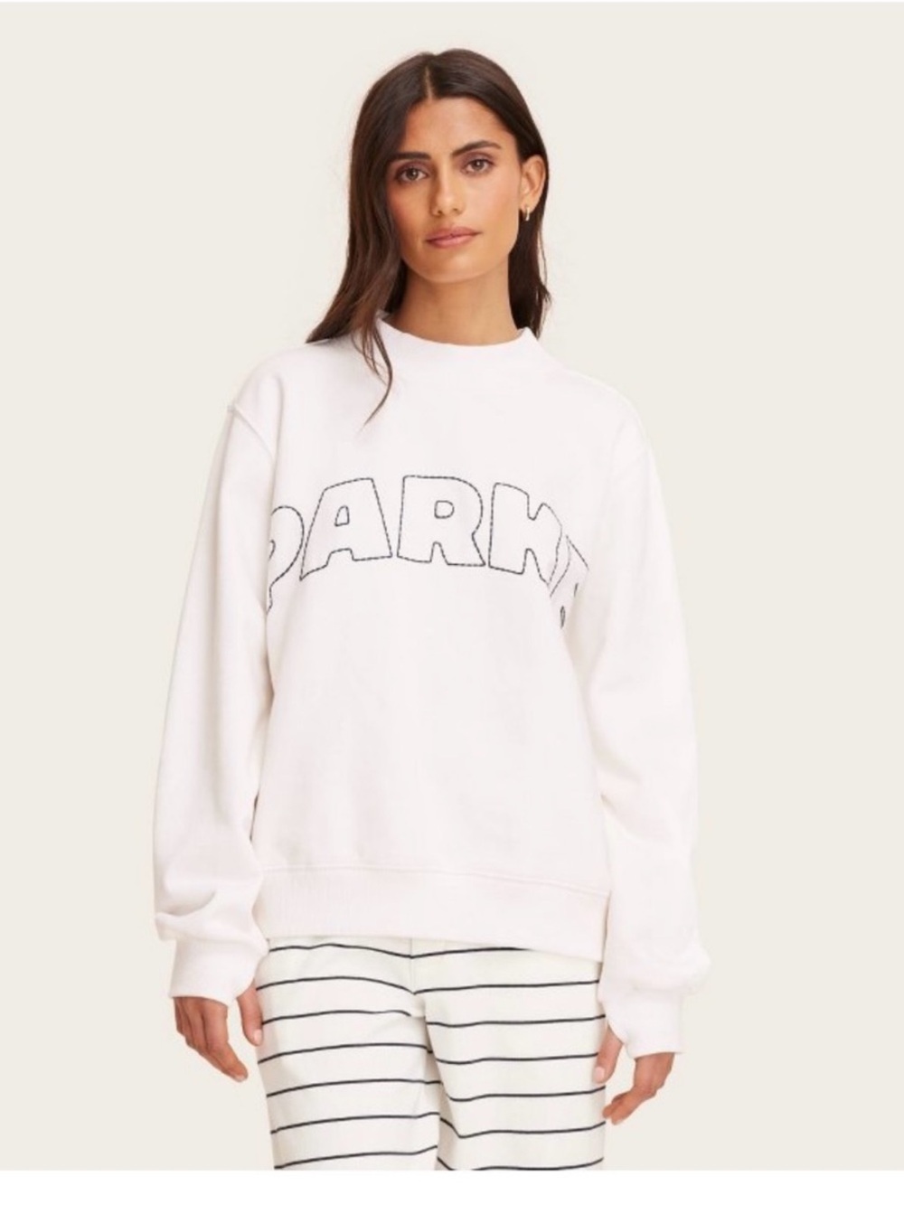 Parke x Target mockneck pullover sweatshirt cream L/XL